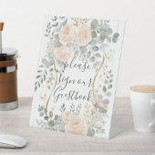 Blush Peony & Eucalyptus Botanical Floral Wedding  台座サイン (インサイチュ)