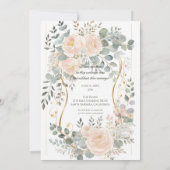 Blush Peony & Eucalyptus Botanical Floral Wedding  招待状 (裏面)