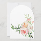 Blush Peony Floral Pink Arch Minimal Bridal Shower 招待状 (裏面)