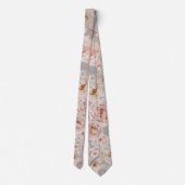 Blush Peony Watercolor Floral Wedding ネクタイ (裏面)