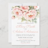 Blush Peony Watercolor Wedding Invitation 招待状 (正面)