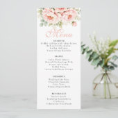 Blush Peony Wedding Menu Card (スタンド正面)