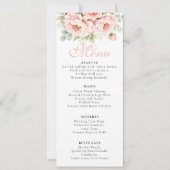 Blush Peony Wedding Menu Card (正面)