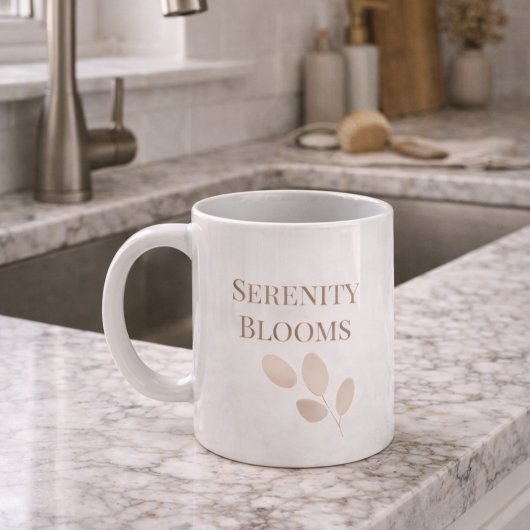Blush Petal Script Classic Mug, 11 oz コーヒーマグカップ