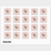 Blush Pink | シックなバラの結婚式のお礼 スクエアシール (シート)