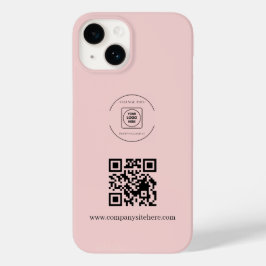 Blush Pink ロゴQRコード ビジネスiPhoneケース Case-Mate iPhone 14ケース