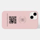 Blush Pink ロゴQRコード ビジネスiPhoneケース Case-Mate iPhoneケース (裏面 (横))