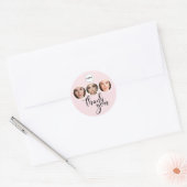Blush Pink 3 Photo Lashes Brows Logo Thank You ラウンドシール (封筒)