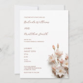 Blush Pink 3D Floral Modern 招待状 (正面)