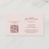 Blush Pink 3D Flowers 名刺 (裏面)