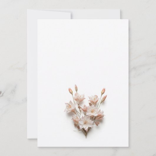 Blush Pink 3D Flowers  招待状 (裏面)