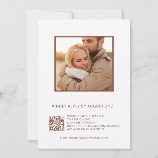 Blush Pink 3D Flowers | QR Code 招待状 (裏面)