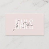 Blush Pink Aesthetic Typography Nail Artist 名刺 (正面)