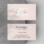 Blush Pink Aesthetic Typography Nail Artist 名刺