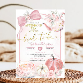 Blush Pink Afternoon Tea Party Bridal Shower 招待状