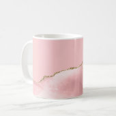 Blush Pink Agate Gold Glitter コーヒーマグカップ (正面左)