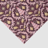 Blush Pink and Burgundy Baroque Christmas Pattern 薄葉紙 (詳細)