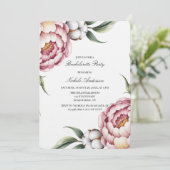 Blush Pink and Cotton Bachelorette Party 招待状 (スタンド正面)