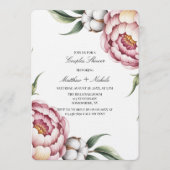 Blush Pink and Cotton Couples Shower 招待状 (正面)