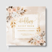 Blush Pink and Gold Autumn Wedding Guest Book ゲストブック (正面)