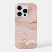 Blush Pink and Gold Marble iPhoneケース (裏面)