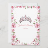 Blush Pink and Gold Tiara Mis Quince Quinceañera 招待状 (裏面)