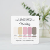 Blush Pink and Gold Wedding Color Palette Card 招待状 (スタンド正面)