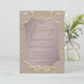 Blush Pink and Gold Wedding Invitation 招待状 (スタンド正面)