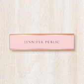 Blush Pink and Rose Gold Elegant Name Home House サインプレート (正面)