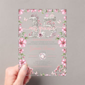 Blush Pink and Silver Tiara Mis Quince Quinceañera アクリル招待状 (インサイチュ (ポータブル))