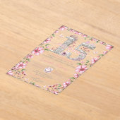 Blush Pink and Silver Tiara Mis Quince Quinceañera アクリル招待状 (レイダウン)