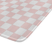 Blush Pink and White Checkered カッティングボード (角)