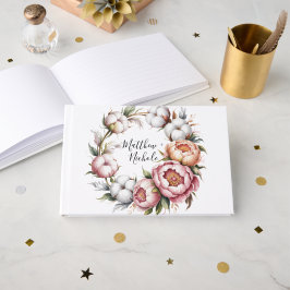 Blush Pink and White Cotton Wedding ゲストブック