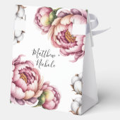 Blush Pink and White Cotton Wedding フェイバーボックス (裏面)