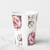 Blush Pink and White Cotton Wedding 紙コップ (左)