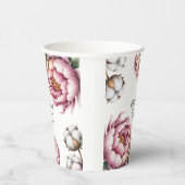 Blush Pink and White Cotton Wedding 紙コップ (右)