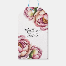 Blush Pink and White Cotton Wedding Thank You ギフトタグ