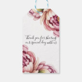 Blush Pink and White Cotton Wedding Thank You ギフトタグ (裏面)