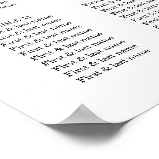 Blush Pink and White Floral Wedding Seating Chart ポスター (角)