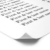 Blush Pink and White Floral Wedding Seating Chart ポスター (角)