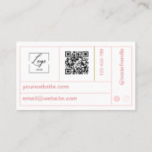 Blush Pink And white Minimal Business Card 名刺 (裏面)