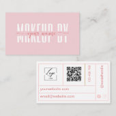 Blush Pink And white Minimal Business Card 名刺 (正面/裏面)