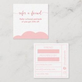 Blush pink and white Referrel Loyalty card スクエア名刺