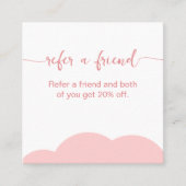 Blush pink and white Referrel Loyalty card スクエア名刺 (正面)