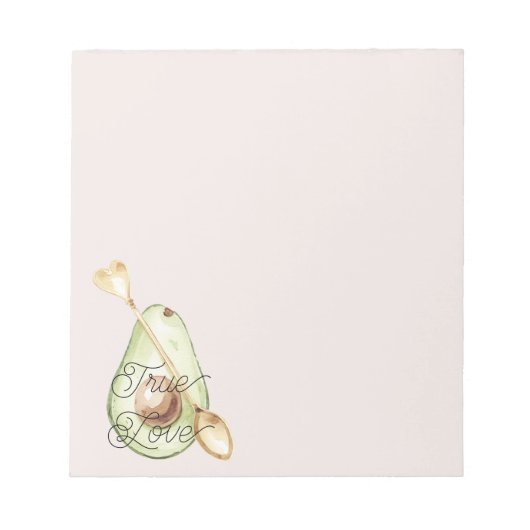 Blush Pink Avocado Heart Spoon  ノートパッド (正面)