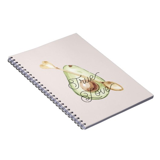 Blush Pink Avocado Heart Spoon ノートブック (右側)