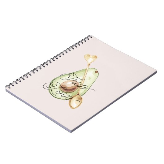 Blush Pink Avocado Heart Spoon  ノートブック (左側)