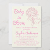 Blush Pink Baby in Bloom Floral Baby Shower 招待状 (正面)