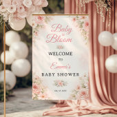 Blush Pink Baby in Bloom Floral Welcome ポスター