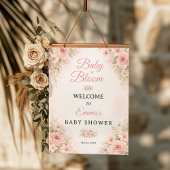 Blush Pink Baby in Bloom Floral Welcome ポスター